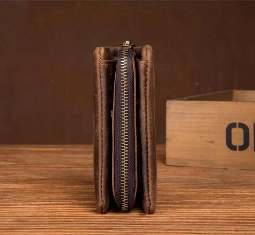 Carteira Masculina de Couro Legítimo Vintage