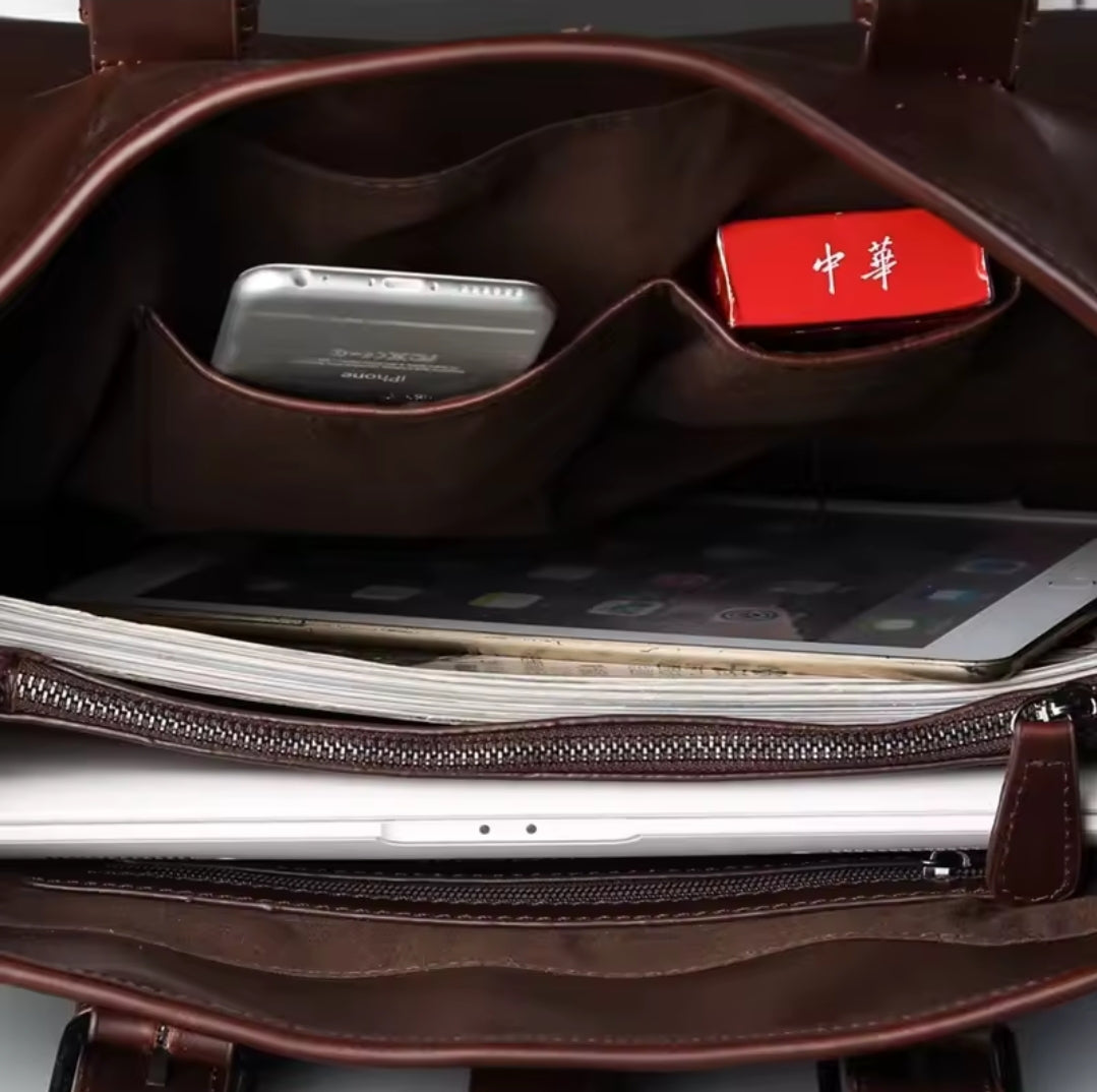 Pasta de Couro Empresarial Estilo Bolsa de Mão!