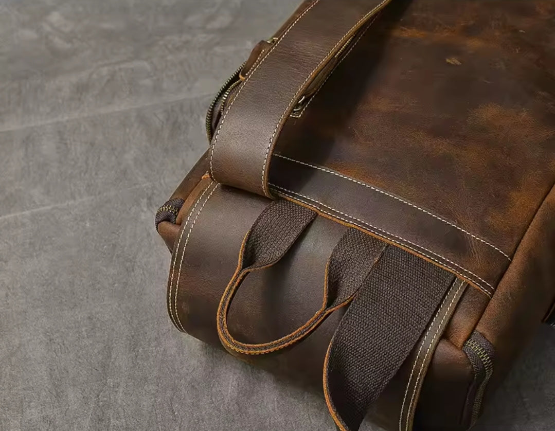 Mochila Masculina de Couro Legítimo para Notebook – Modelo Horse!
