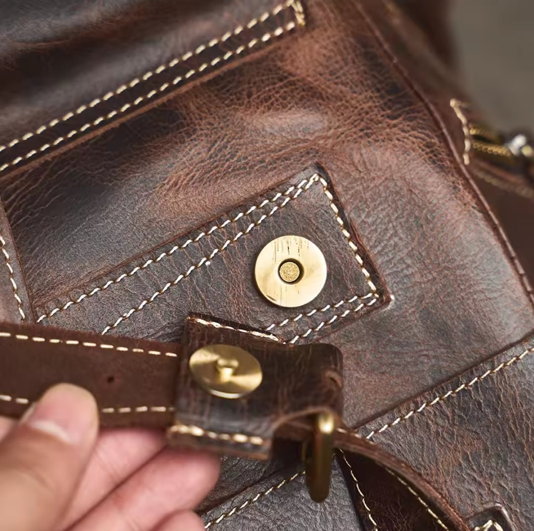 Mochila de Couro Genuíno Edição Prime Vanguard