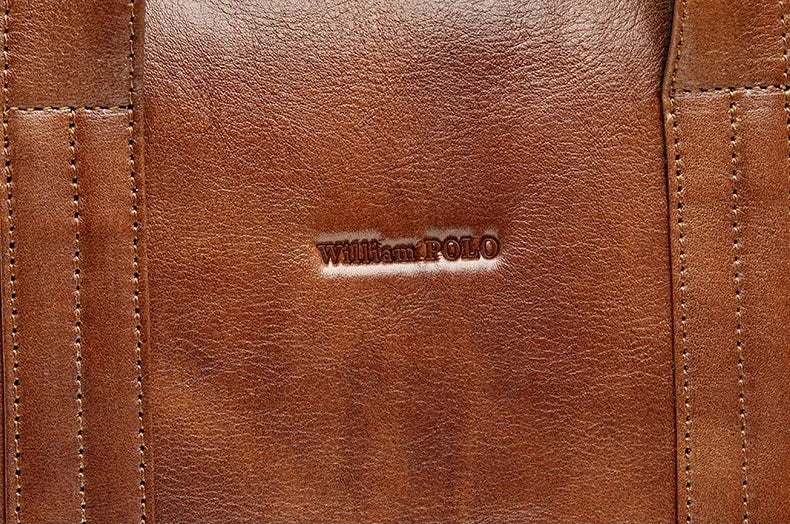Bolsa de Mão em Couro William Polo com Alças para Ombros - Modelo Unissex Pasta Executiva