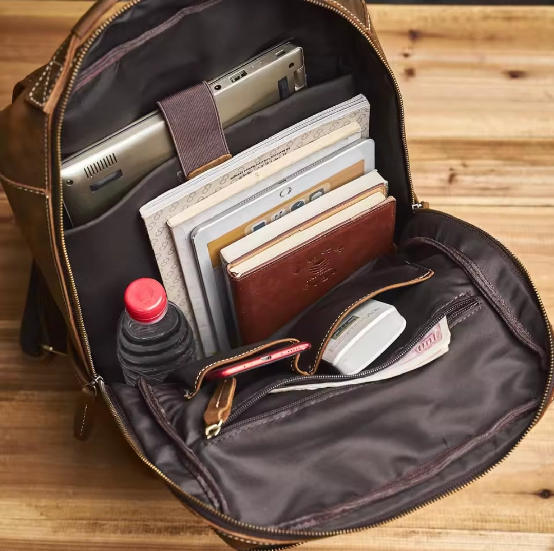 Mochila de Couro para Notebook – Modelo Vintage