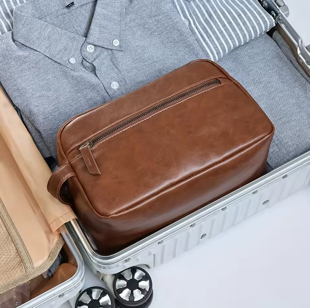 Nécessaire Masculina de Couro Impermeável – Modelo Premium!