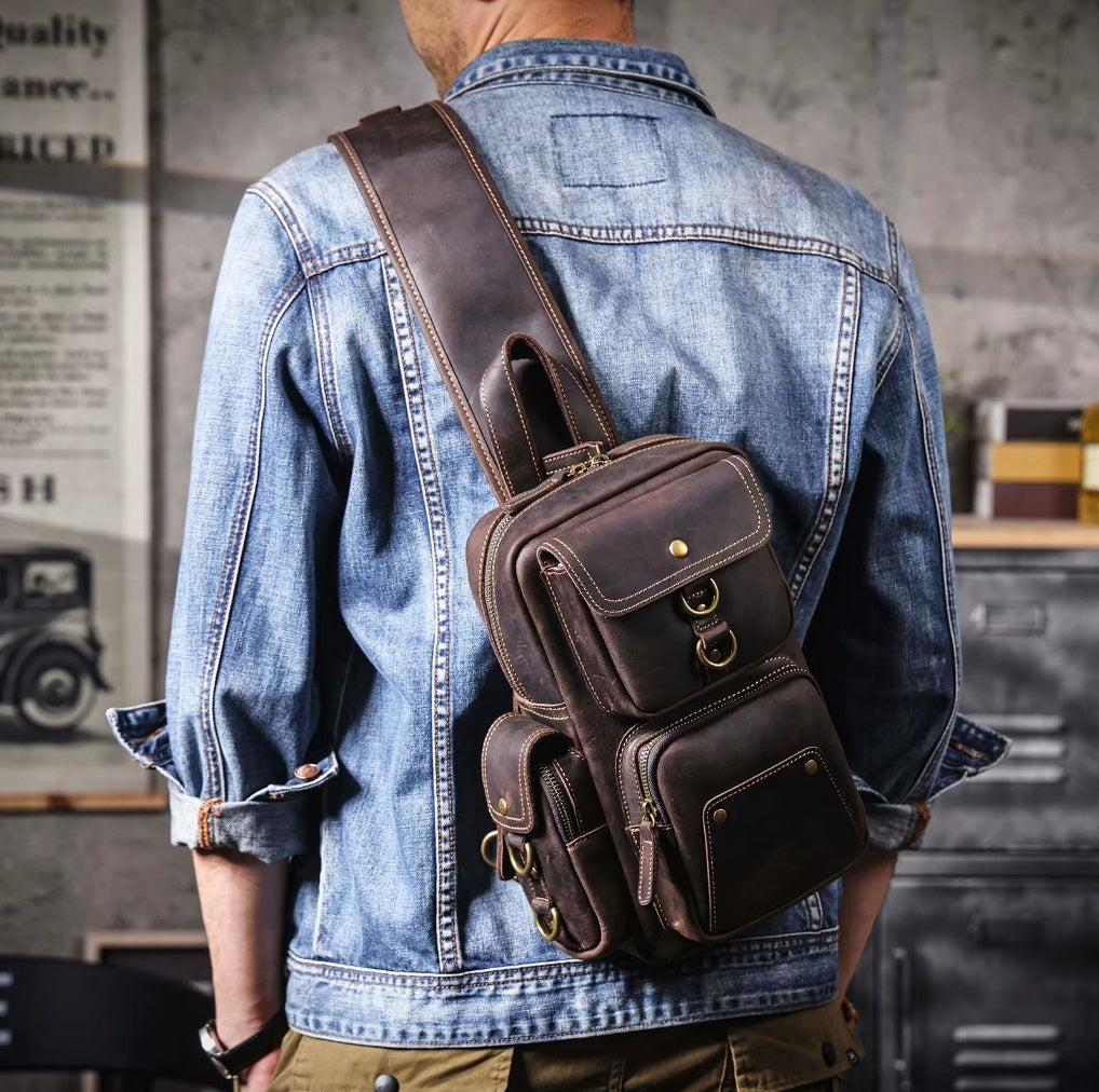 Bolsa Transversal Masculina Prime de Couro Legítimo