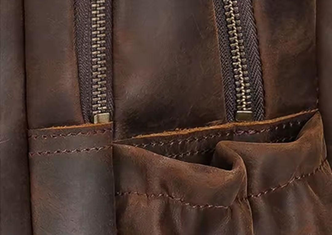 Mochila Masculina de Couro Genuíno para Notebook 17– Modelo Executivo FACILITYVIDA