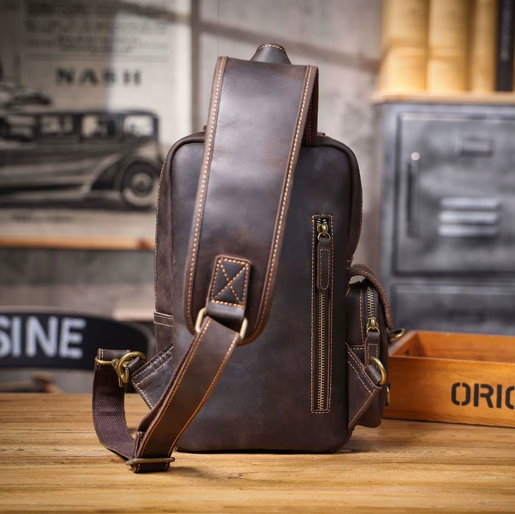 Bolsa Transversal Masculina Prime de Couro Legítimo