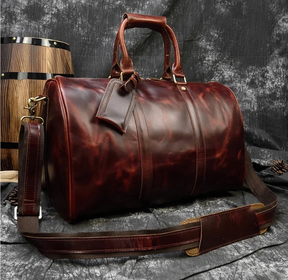 Mala de Viagem de Couro Legítimo – Prime All Red