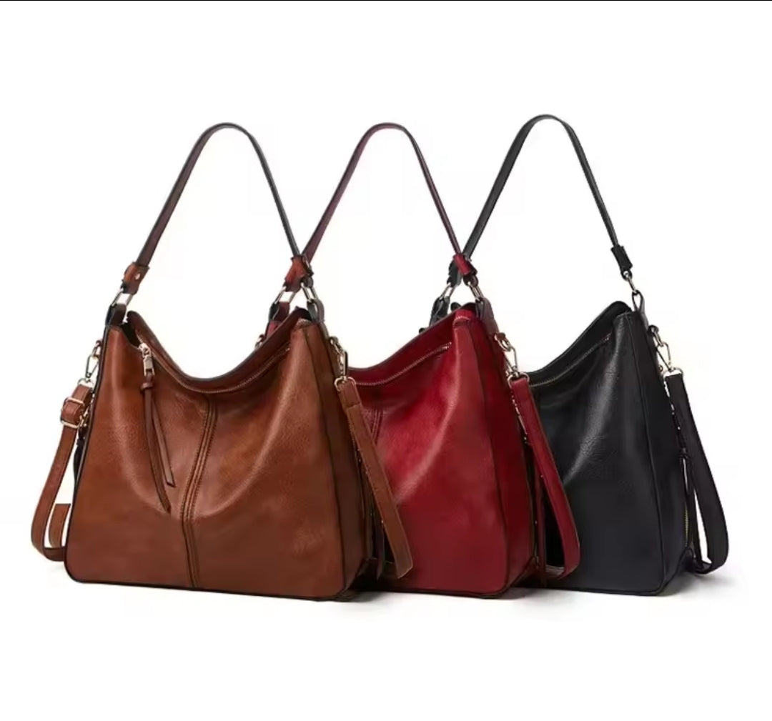 Bolsa Feminina de Couro Impermeável - Modelo Tote + Carteira de Brinde!