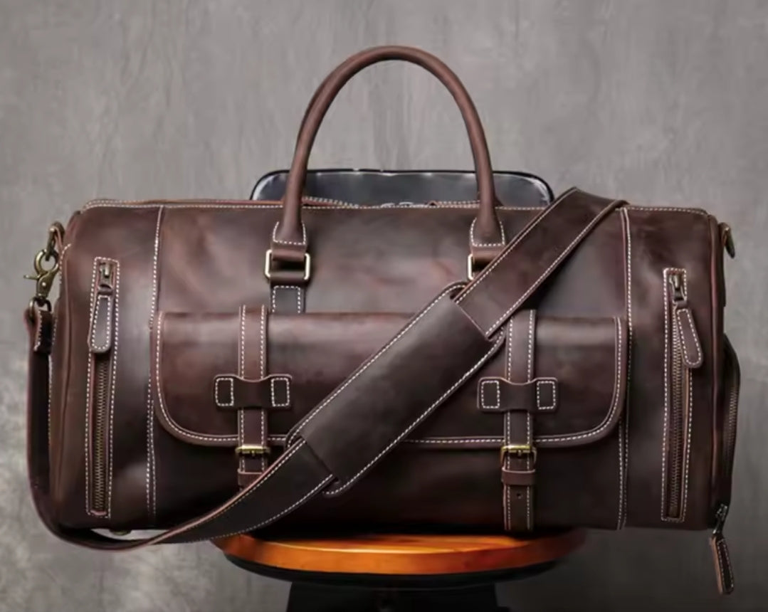Mala de Viagem Executiva de Couro Legítimo - Modelo Premium!