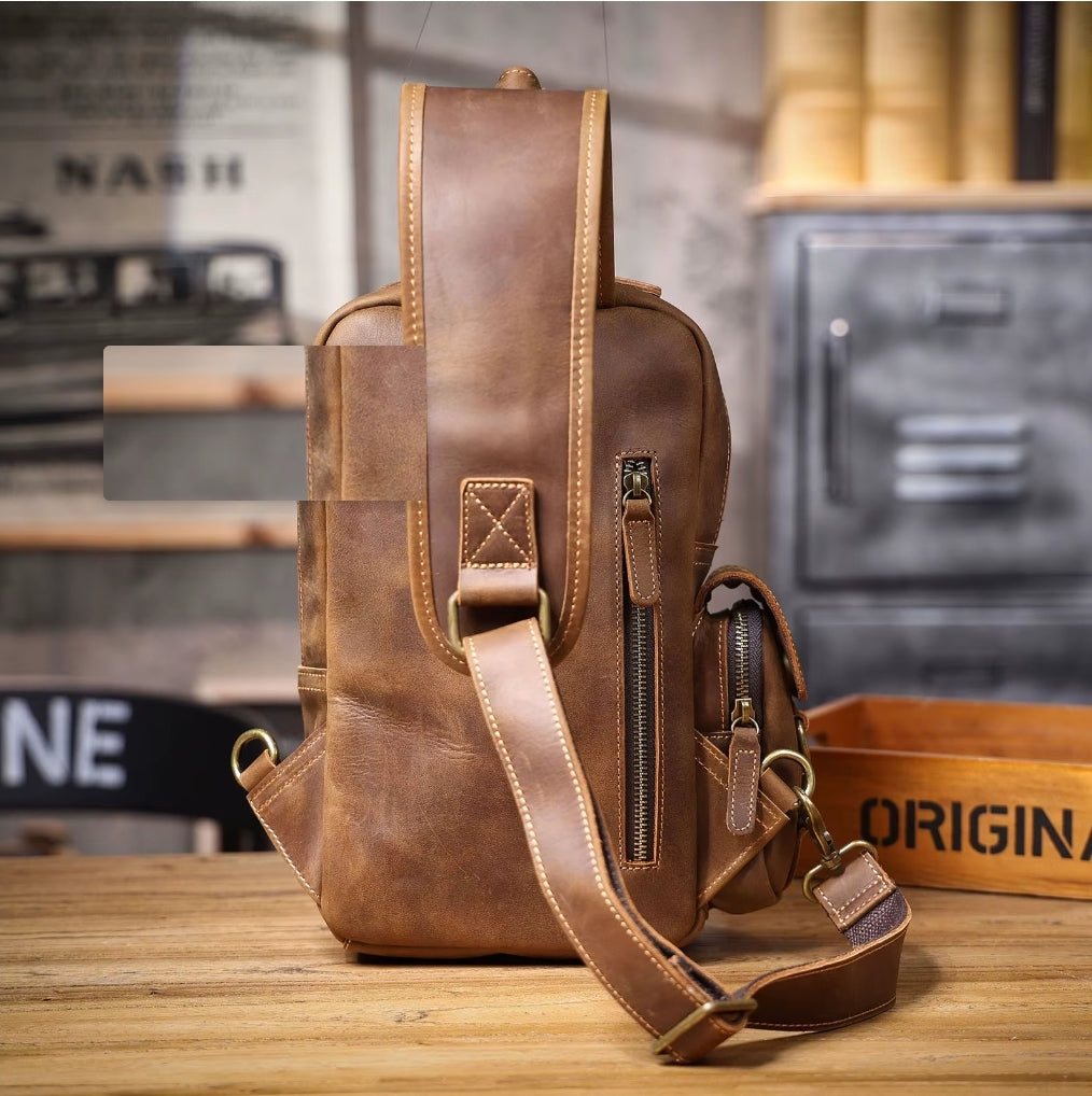 Bolsa Transversal Masculina Prime de Couro Legítimo