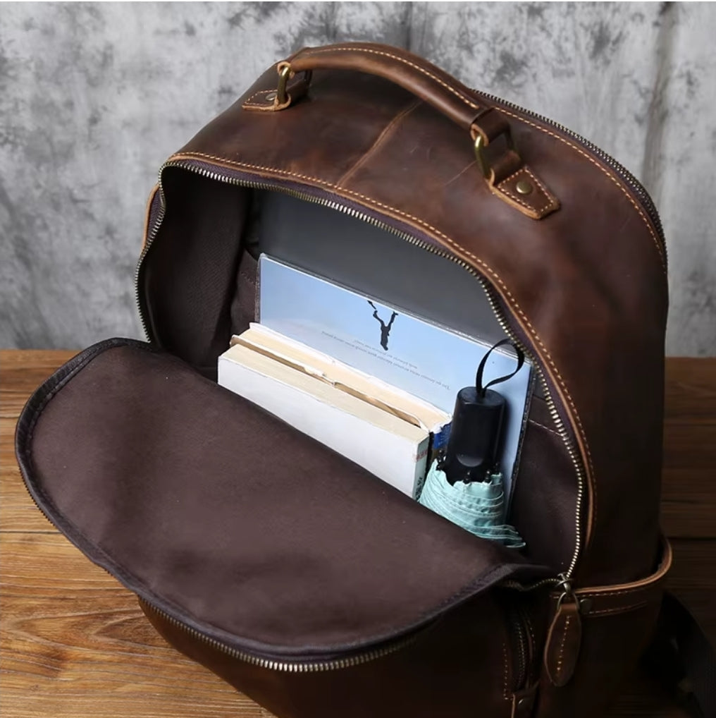 Mochila em Couro Legítimo Vintage Prime