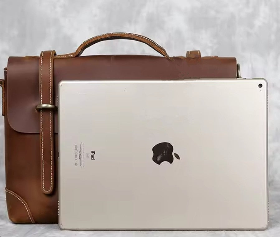 Pasta Masculina de Couro Executiva para Notebook Retro Brow