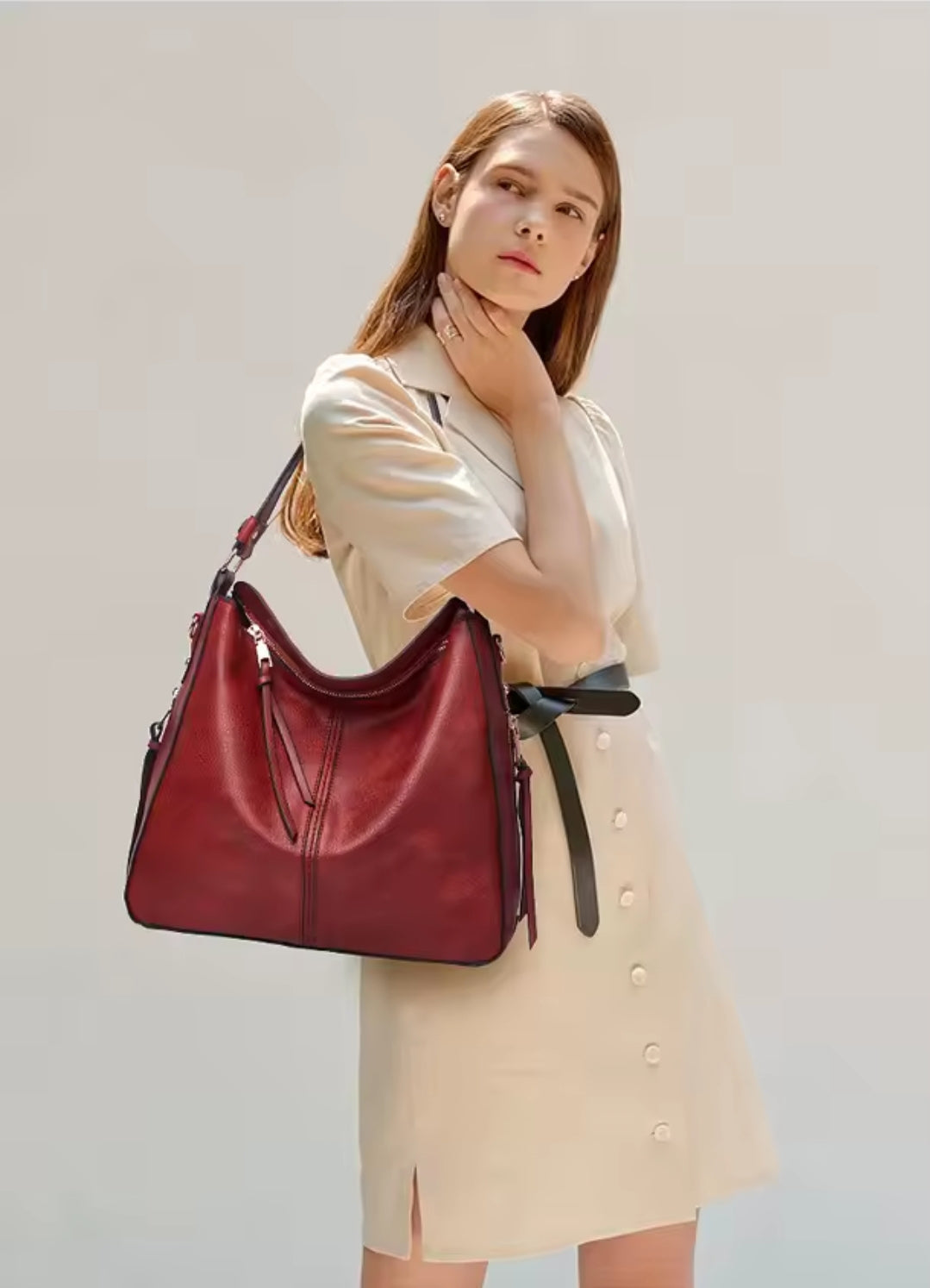 Bolsa Feminina de Couro Impermeável - Modelo Tote + Carteira de Brinde!