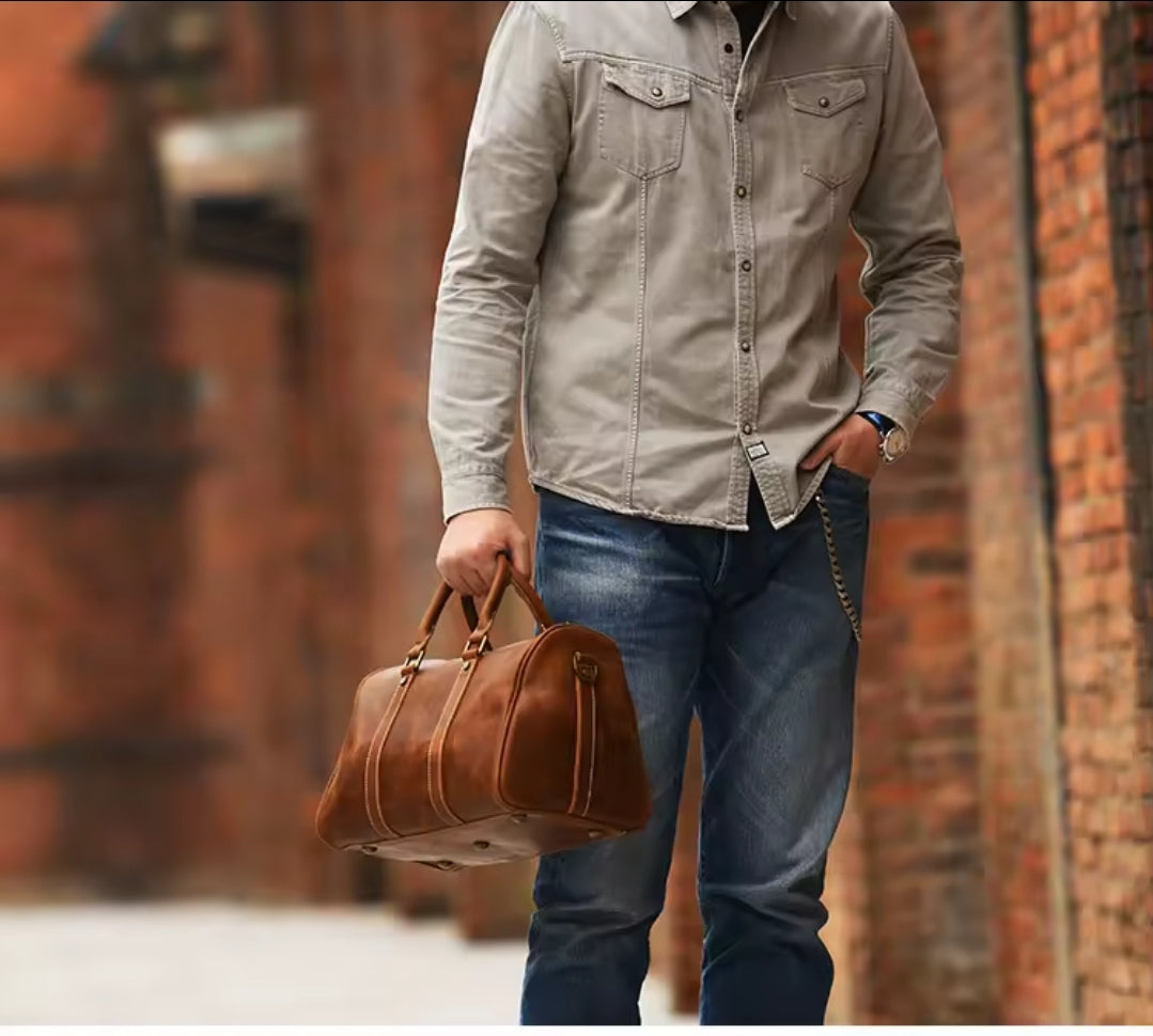 Mala Executiva de Couro Genuíno – Modelo Streamlined