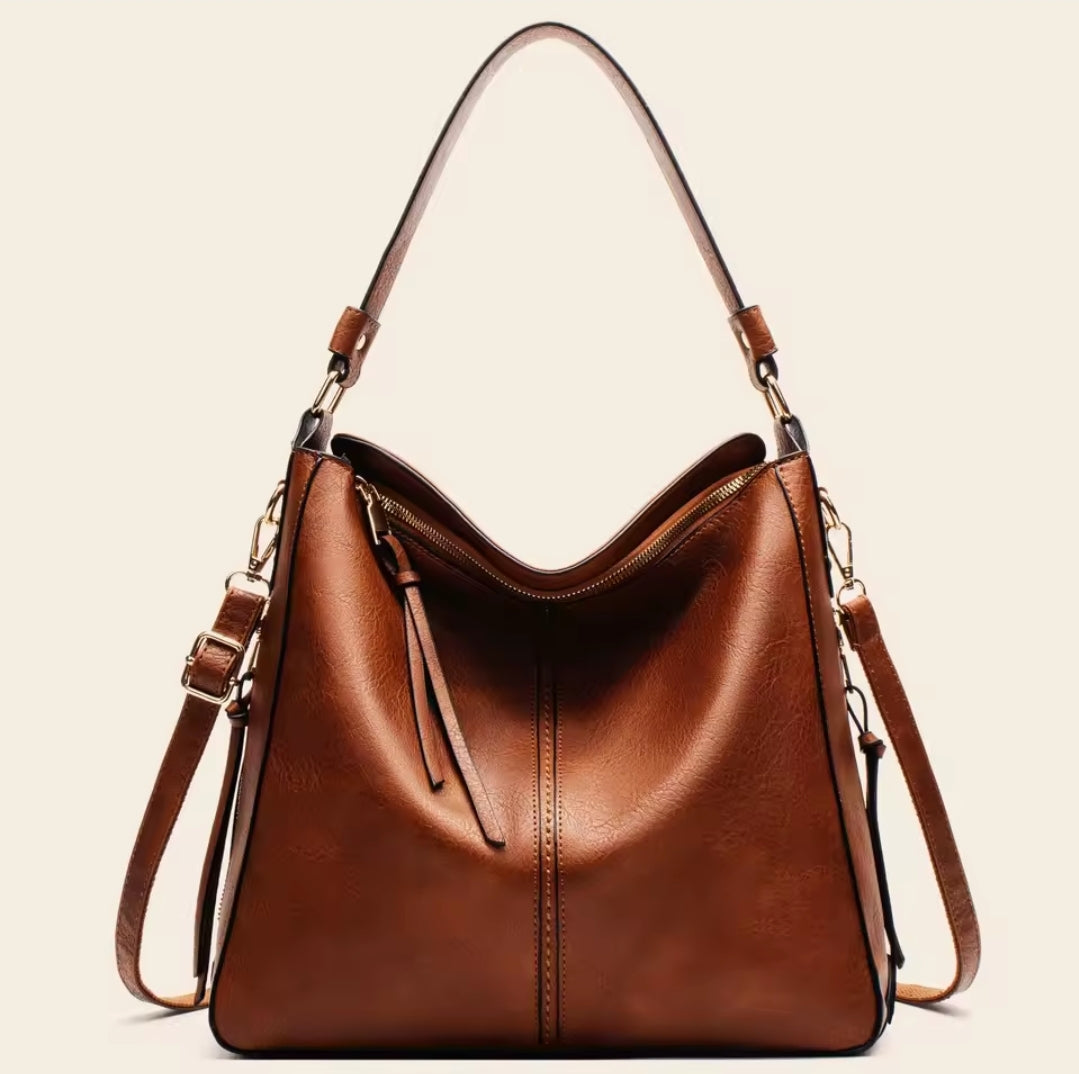 Bolsa Feminina de Couro Impermeável - Modelo Tote + Carteira de Brinde!