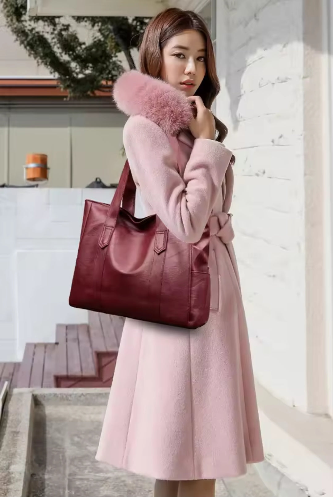 Bolsa Feminina de Couro Legítimo - Modelo Europeu