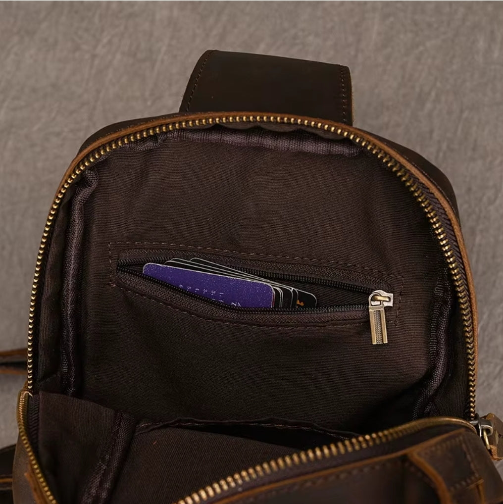 Bolsa Transversal Masculina de Couro Legítimo