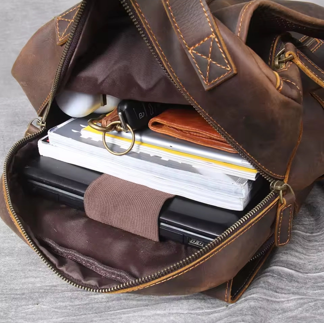 Mochila Masculina de Couro Legítimo para Notebook – Modelo Clássico Premium!