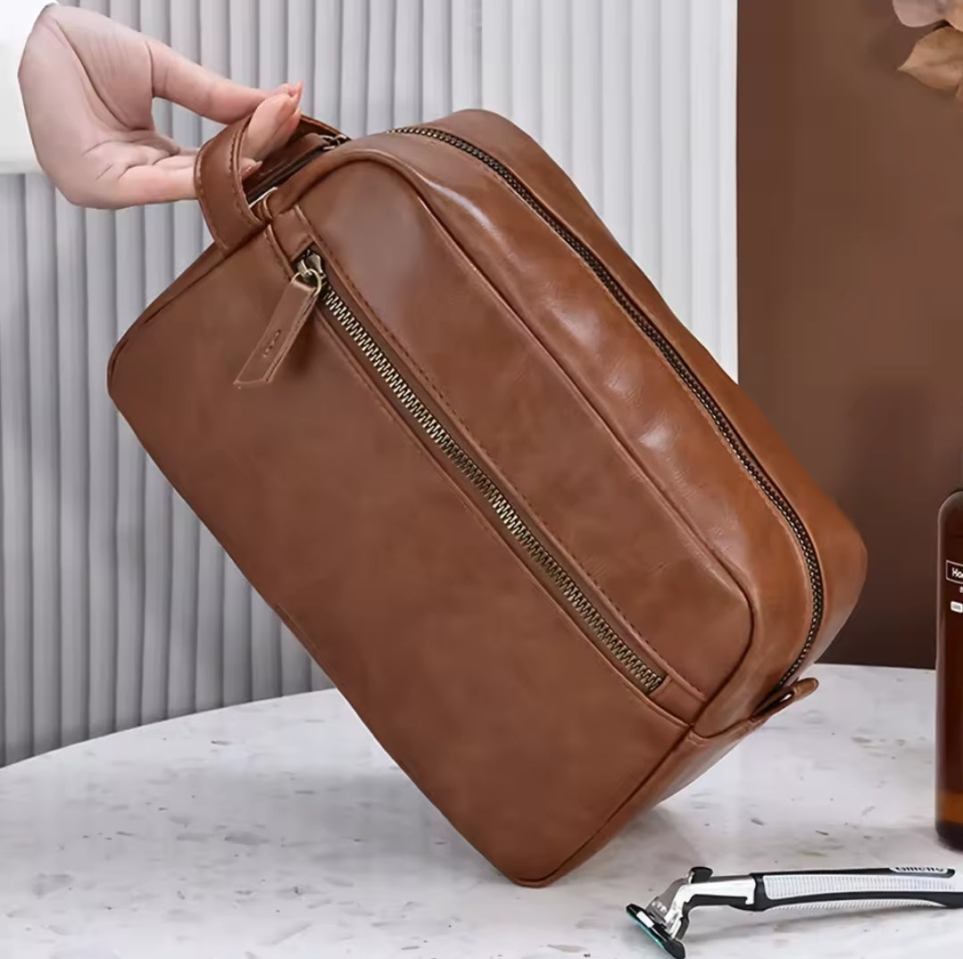 Nécessaire Masculina de Couro Impermeável – Modelo Premium!