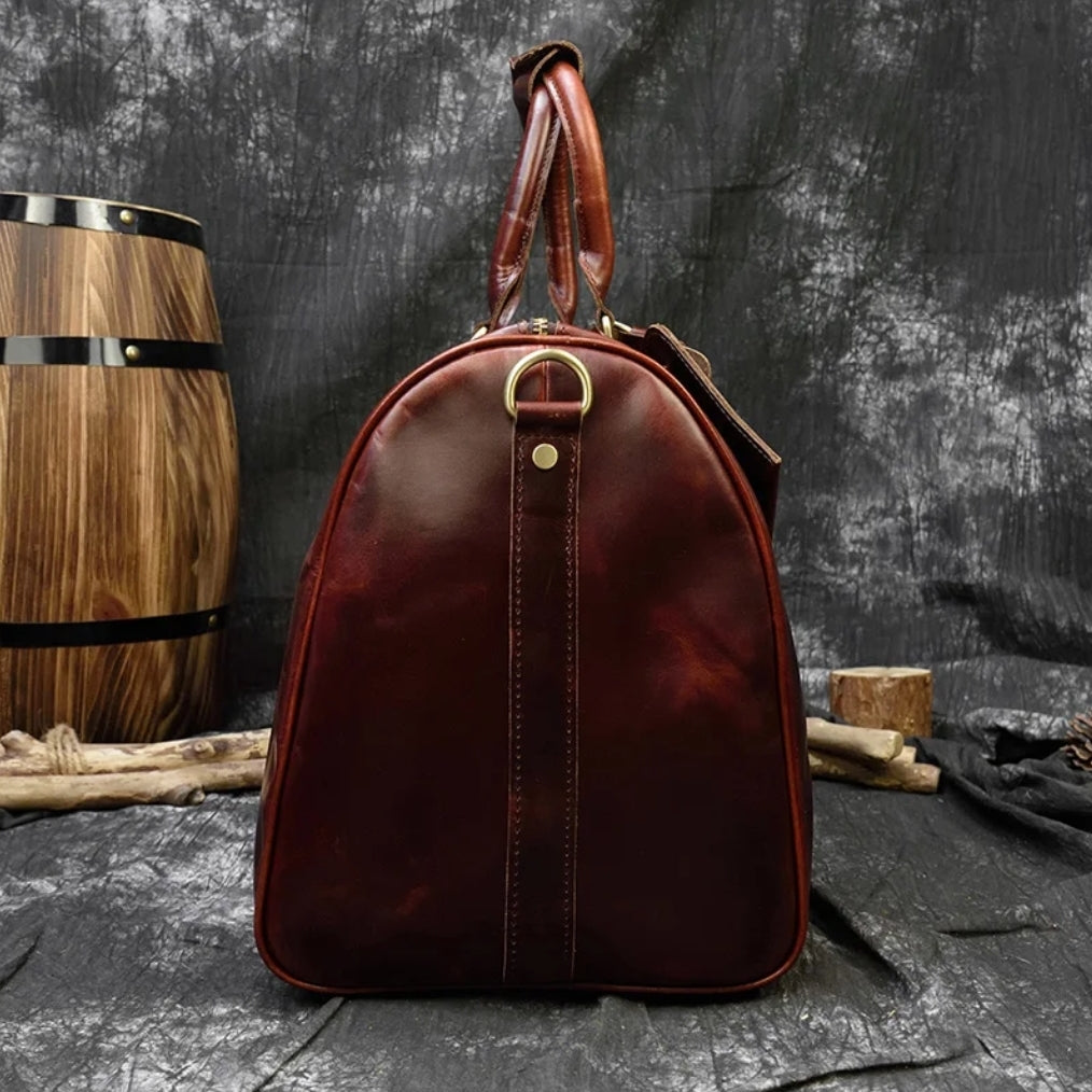 Mala de Viagem de Couro Legítimo – Prime All Red