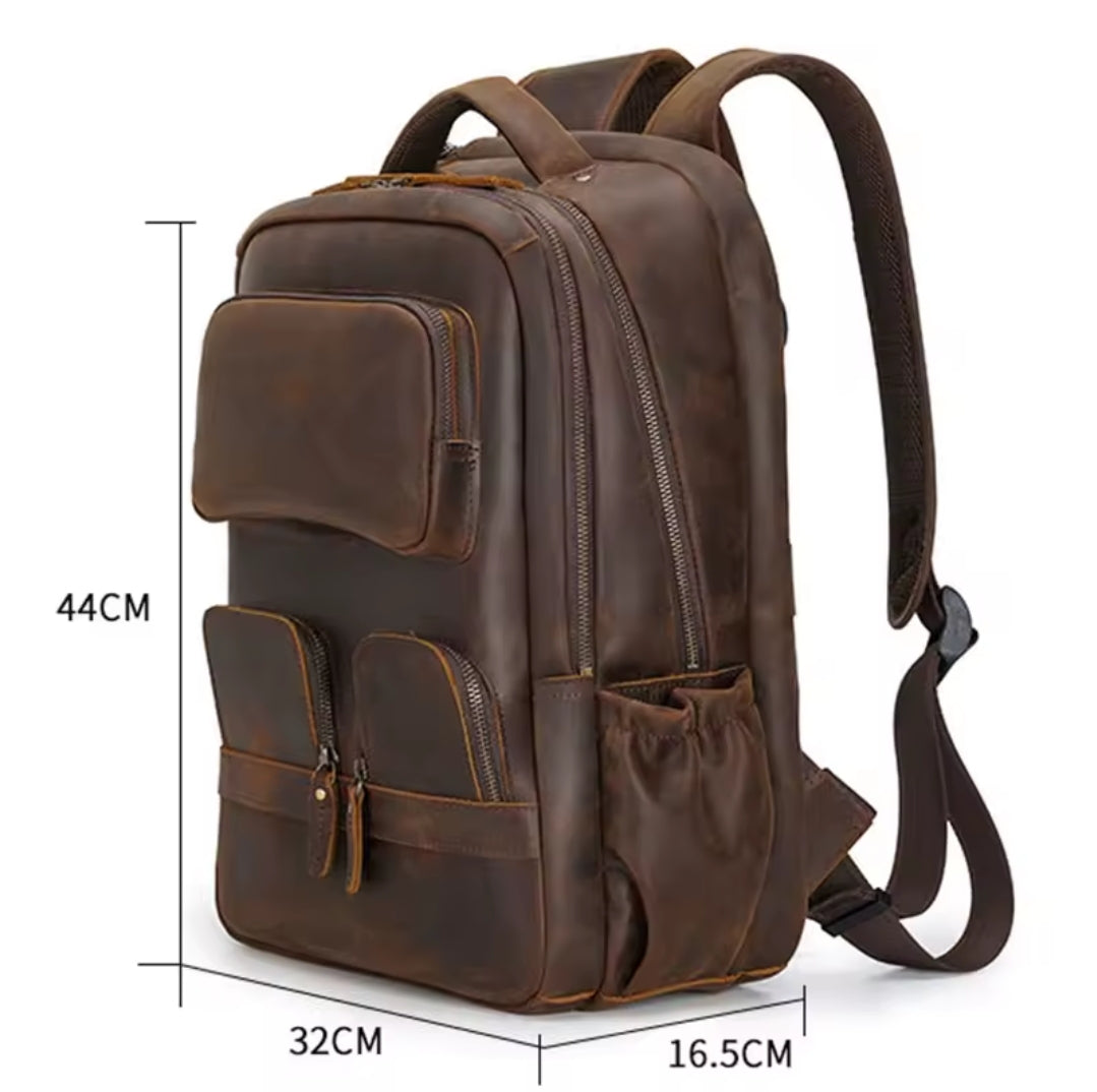 Mochila Masculina de Couro Genuíno para Notebook 17– Modelo Executivo FACILITYVIDA