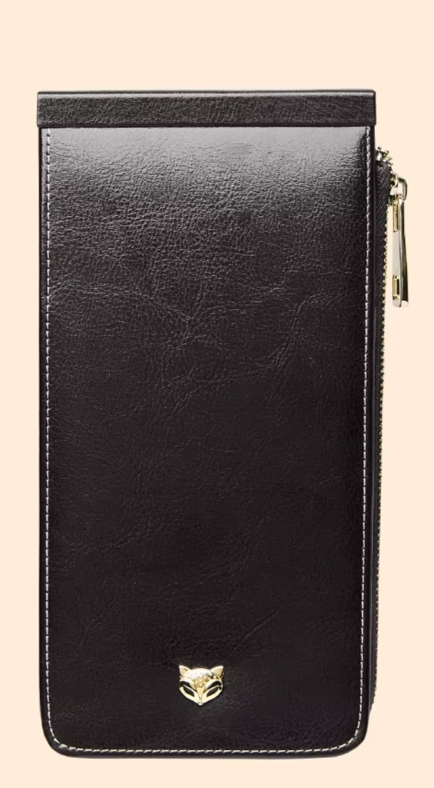 Carteira Feminina de Couro Porta Cartões Modelo Foxer Slim