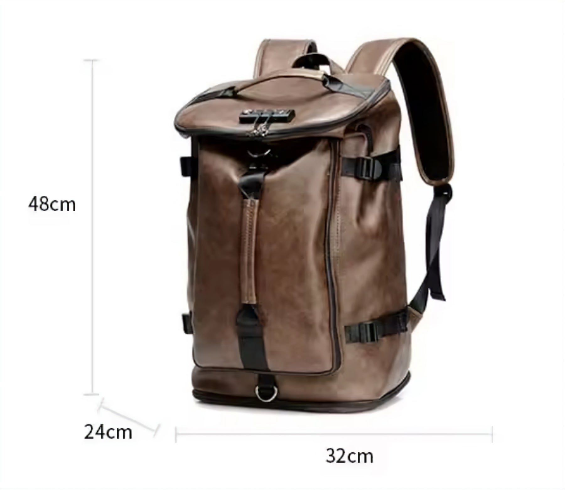 Mochila Masculina Versátil de Couro Legitímo Antifurto