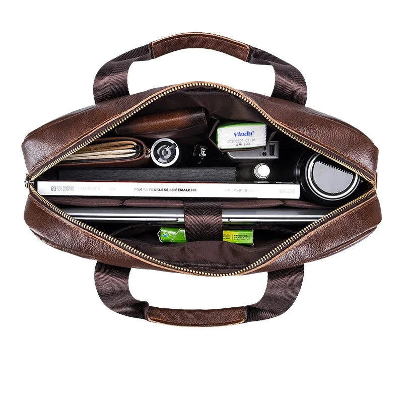 Pasta Masculina de Couro Legítimo para Notebook – Modelo Executivo