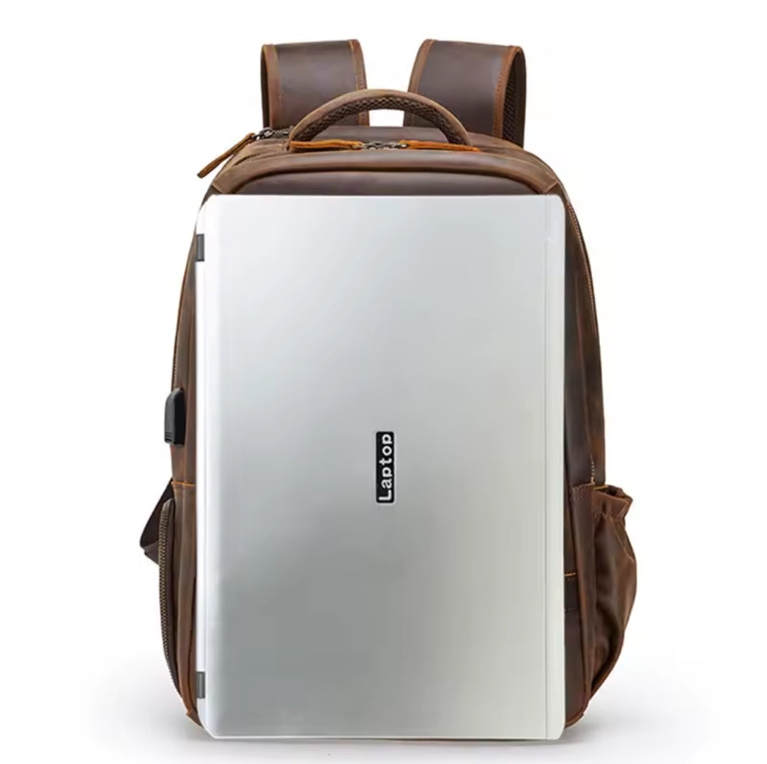Mochila Masculina de Couro Genuíno para Notebook 17– Modelo Executivo FACILITYVIDA
