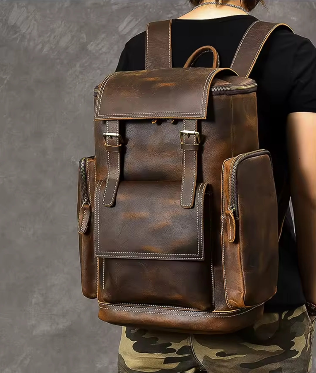 Mochila Masculina de Couro Legítimo para Notebook – Modelo Horse!