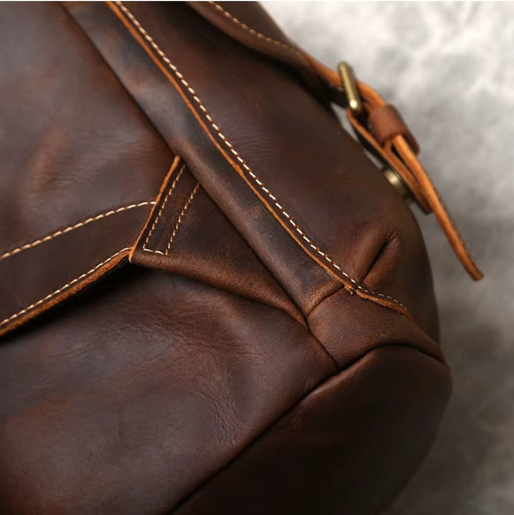Mochila de Couro Genuíno Retro Horse Prime