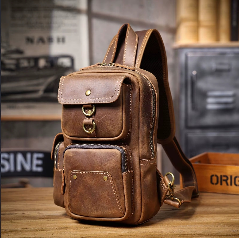 Bolsa Transversal Masculina Prime de Couro Legítimo