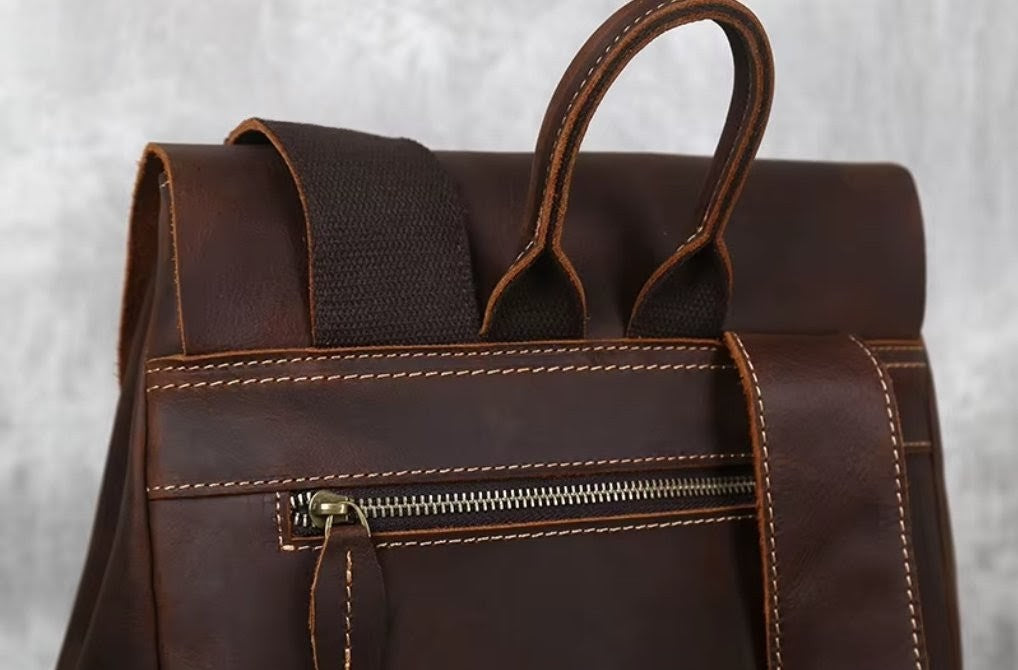 Mochila de Couro Genuíno Retro Horse Prime