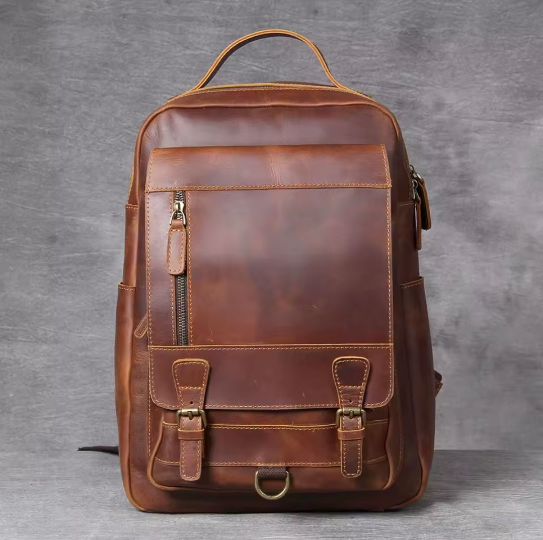 Mochila Masculina de Couro Legítimo para Notebook – Modelo Clássico Premium!