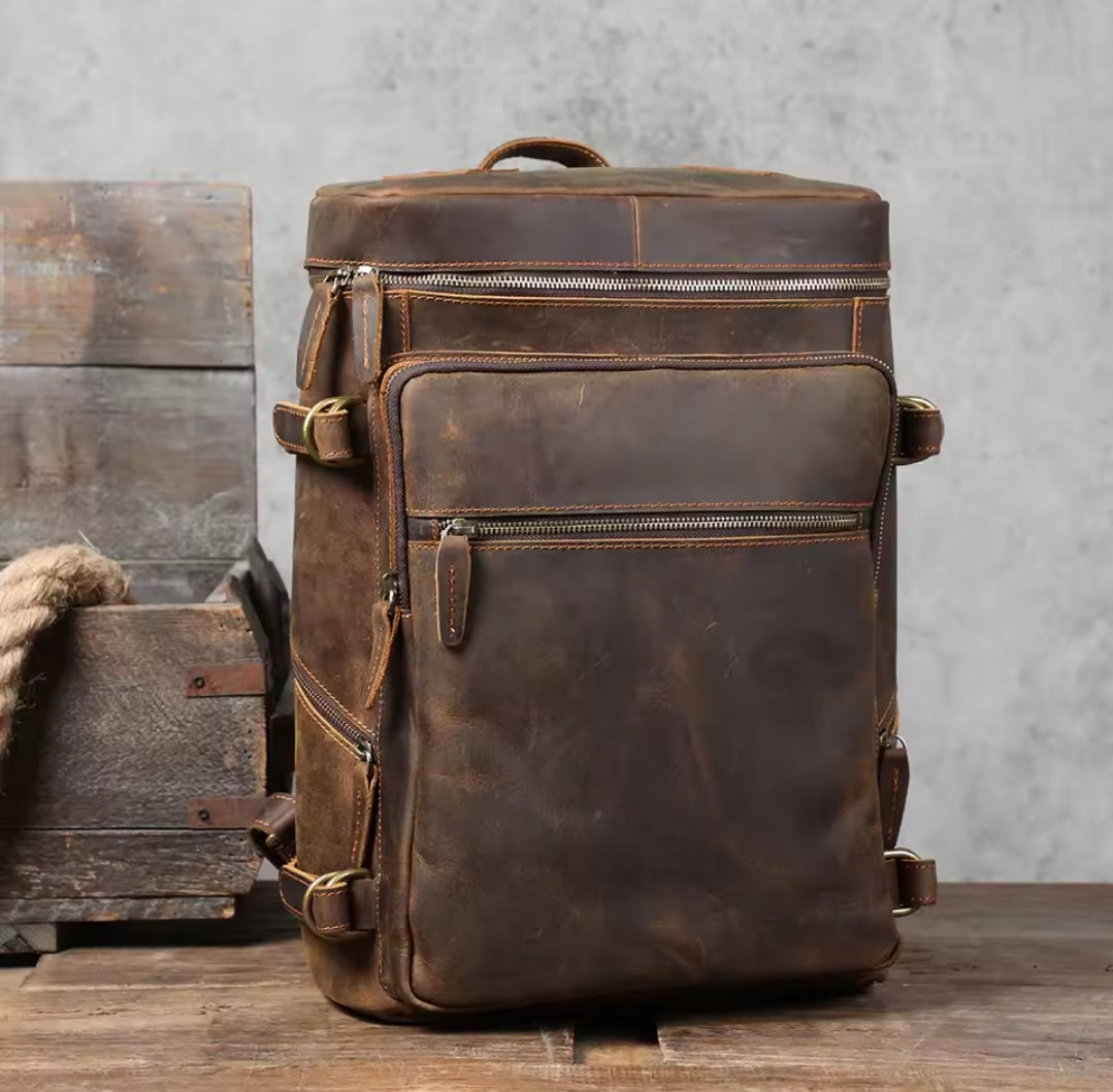 Mochila de Couro Legítimo Prime Traveller