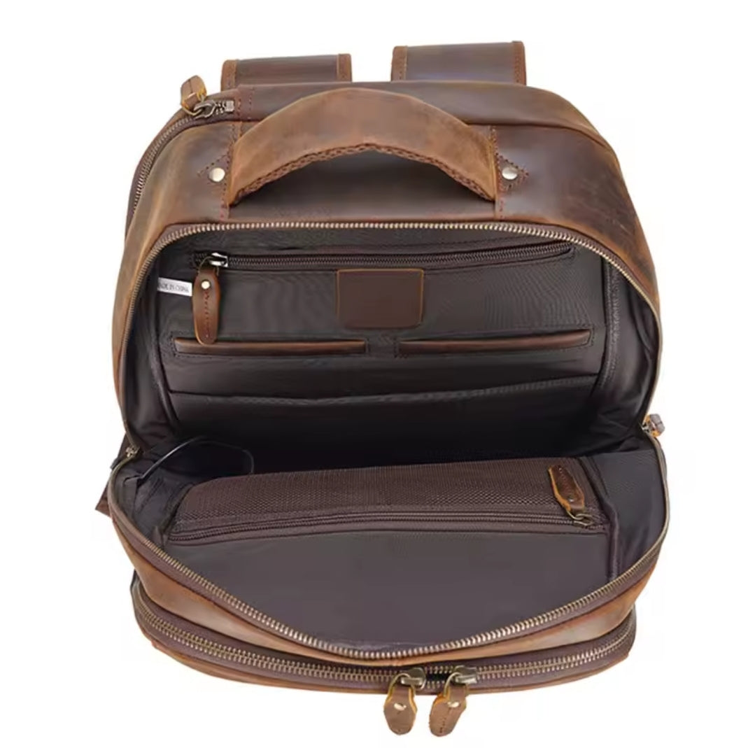Mochila Masculina de Couro Genuíno para Notebook 17– Modelo Executivo FACILITYVIDA