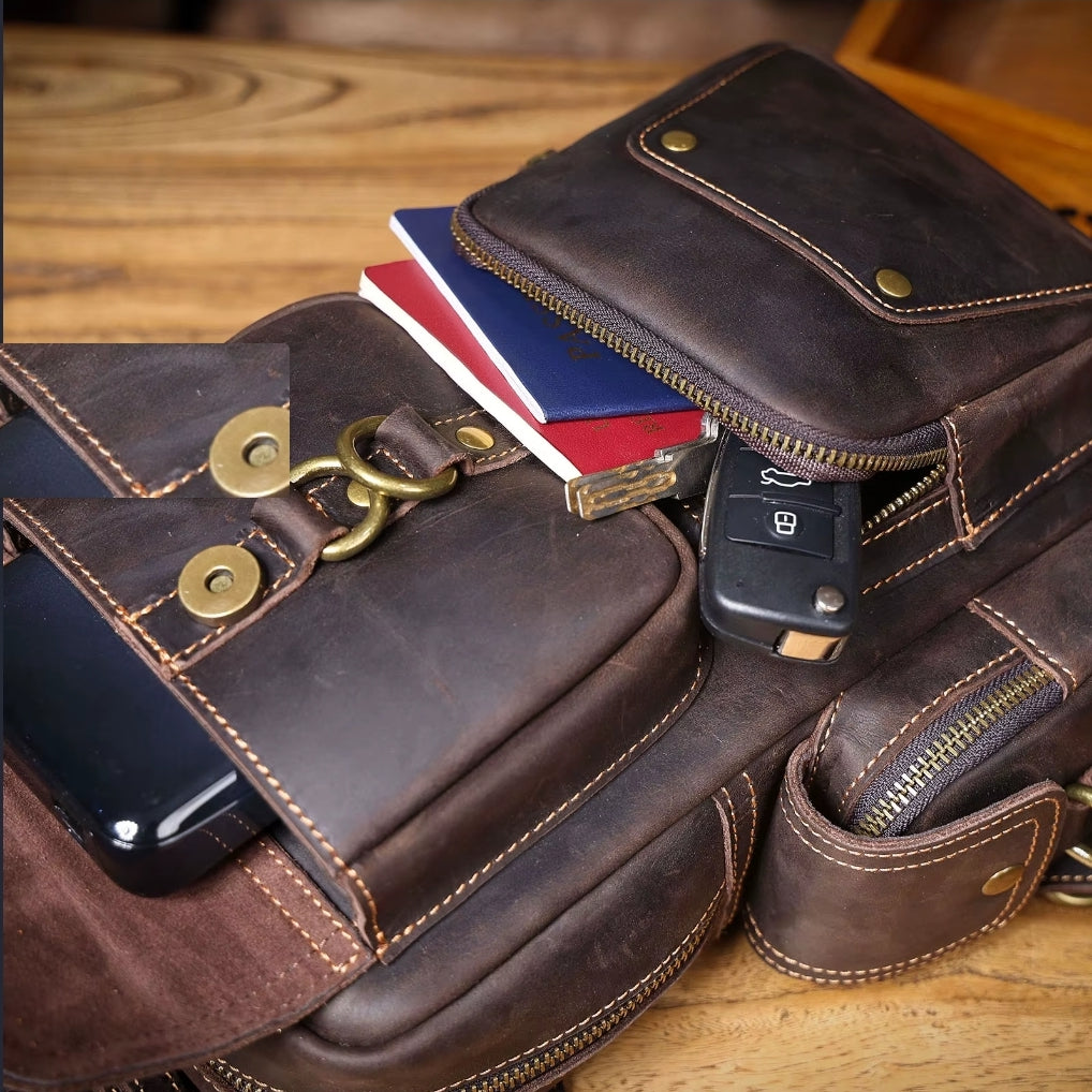 Bolsa Transversal Masculina Prime de Couro Legítimo
