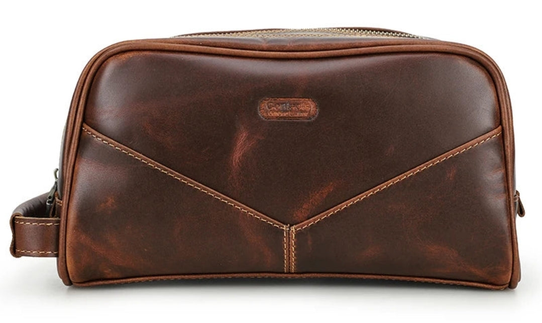 Nécessaire Masculina de Couro Retro Premium !