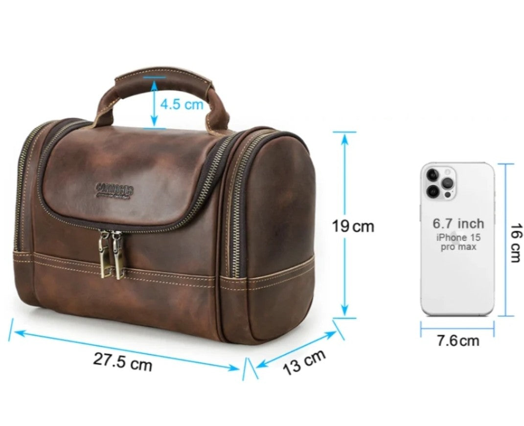 Nécessaire Masculina de Couro Estilo Retrô!
