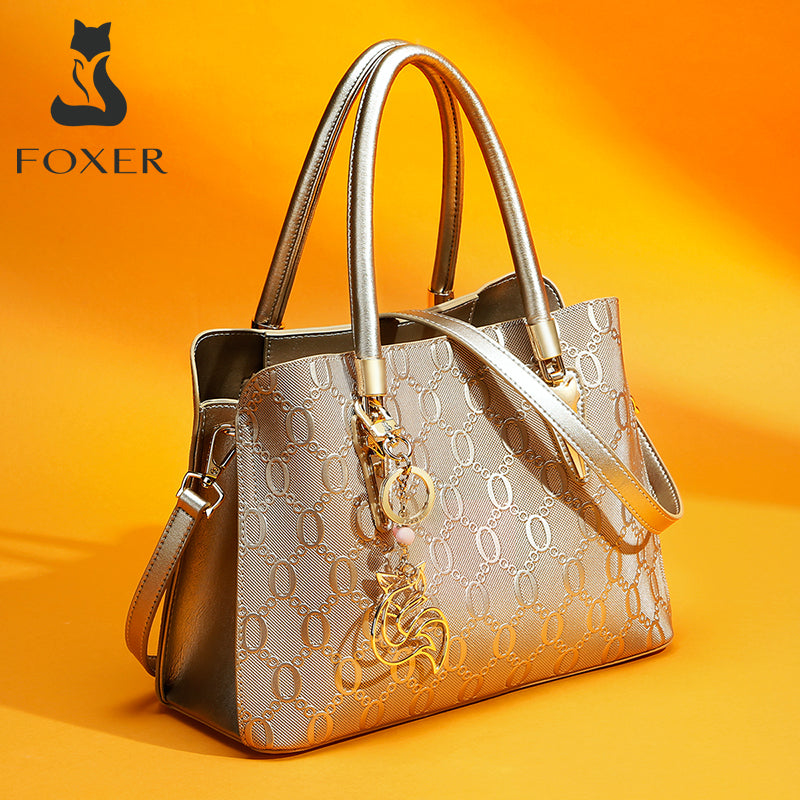 Bolsa Tote Feminina de Couro Rachado - Linha Foxer