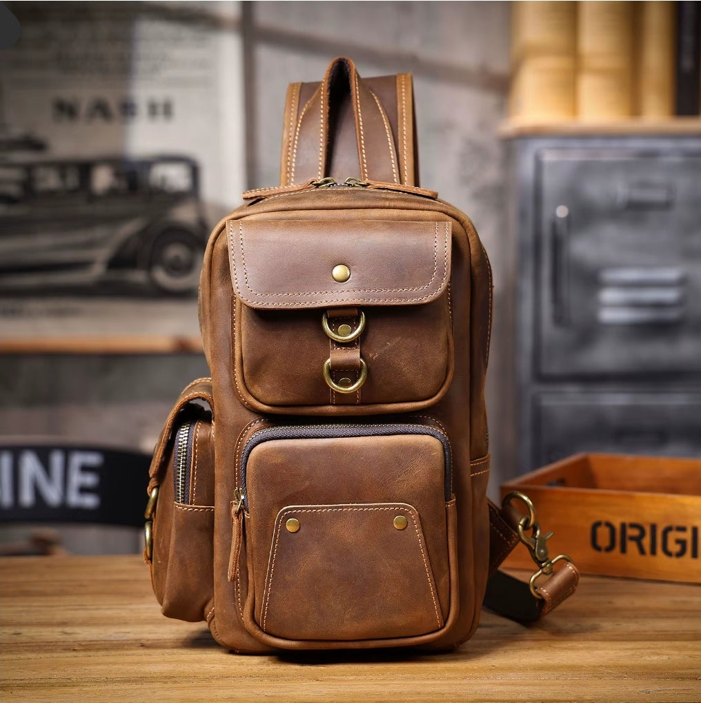 Bolsa Transversal Masculina Prime de Couro Legítimo
