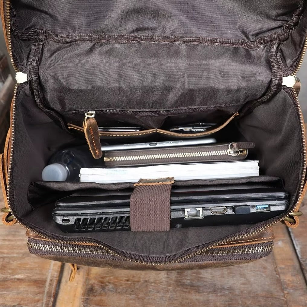 Mochila de Couro Legítimo Prime Traveller