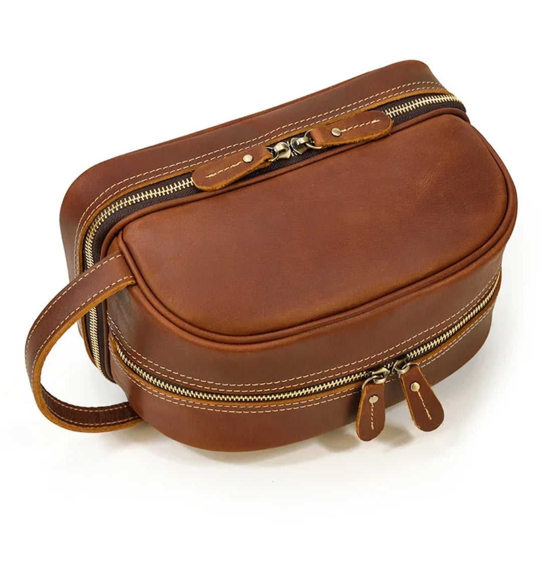 Nécessaire Masculina de Couro Genuíno – Modelo Cowhide