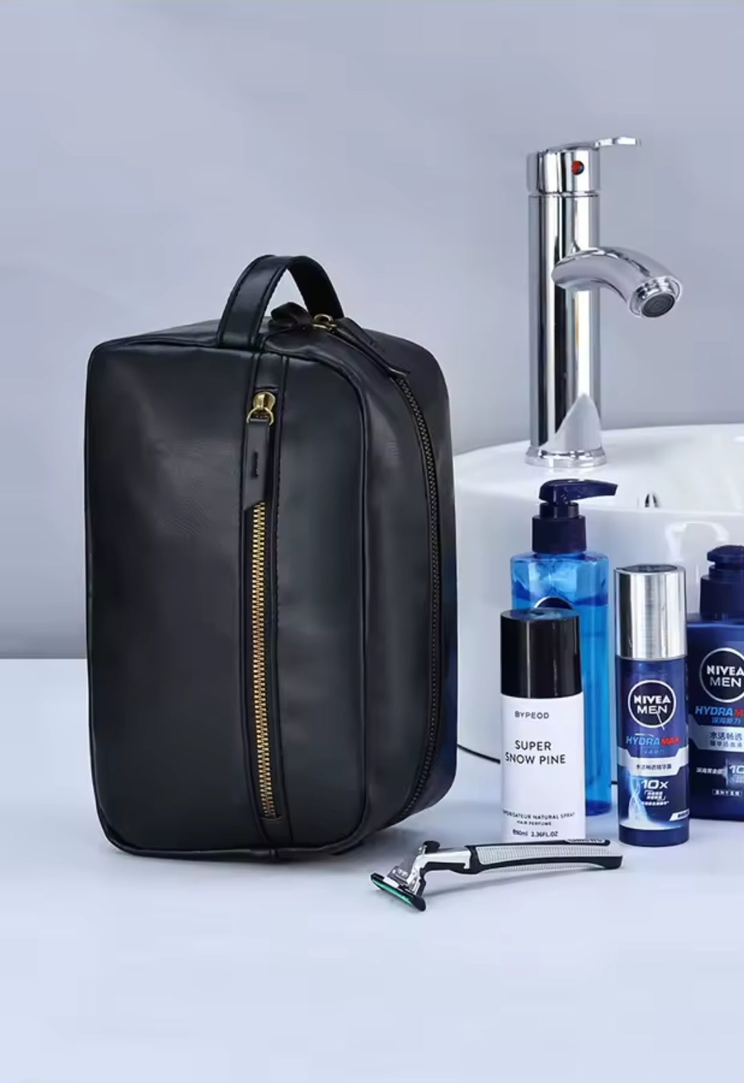 Nécessaire Masculina de Couro Impermeável – Modelo Premium!