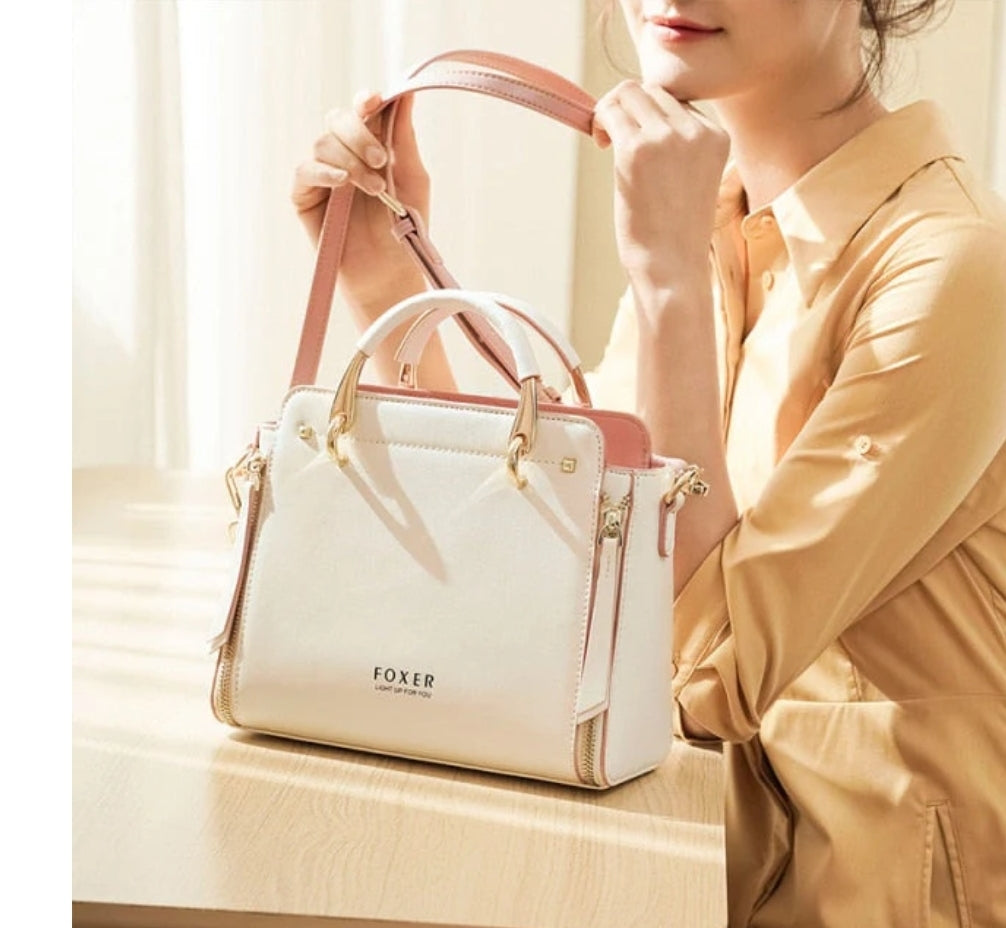 Bolsa Feminina Foxer de Couro Personalizado Premium-Modelo Bolsa de Mão