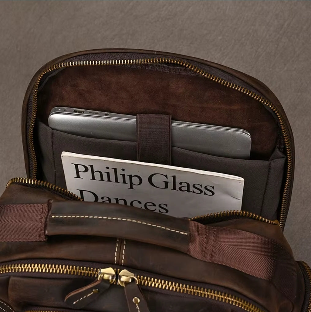 Mochila de Couro Masculina Executiva Prime para Notebook!