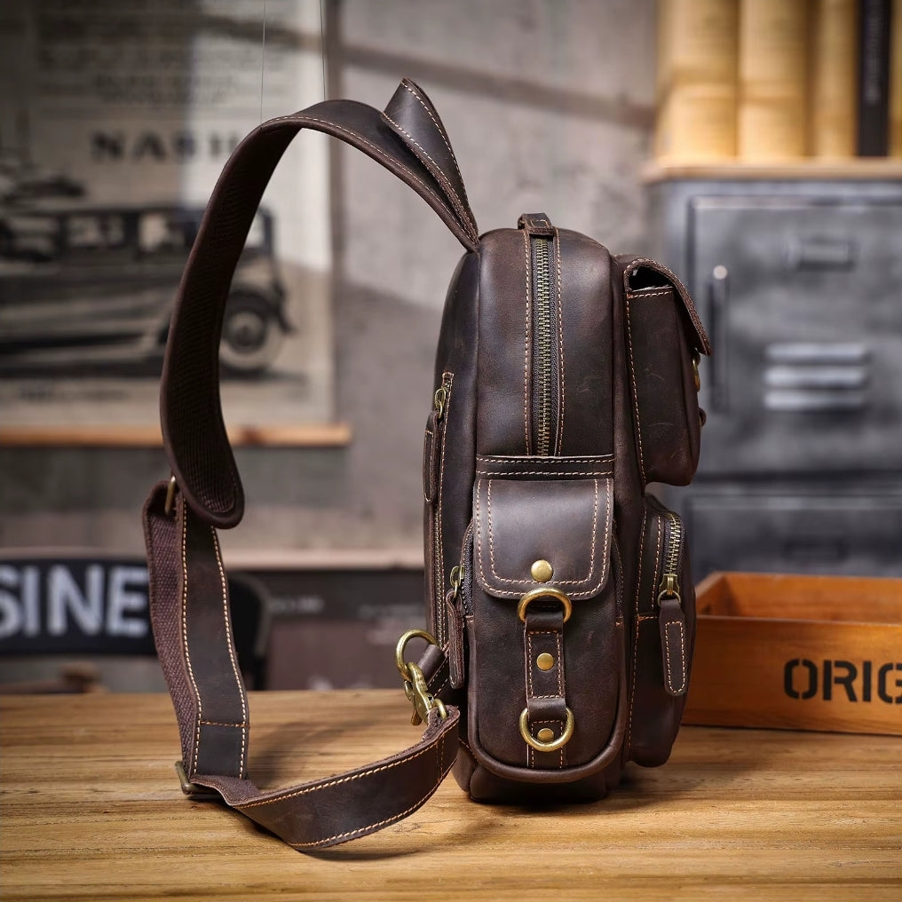 Bolsa Transversal Masculina Prime de Couro Legítimo