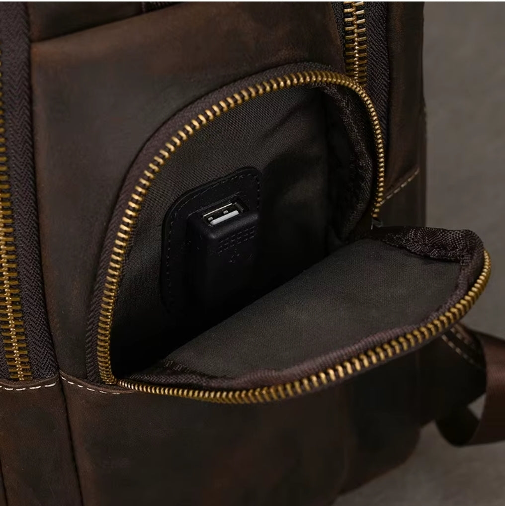 Mochila de Couro Masculina Executiva Prime para Notebook!