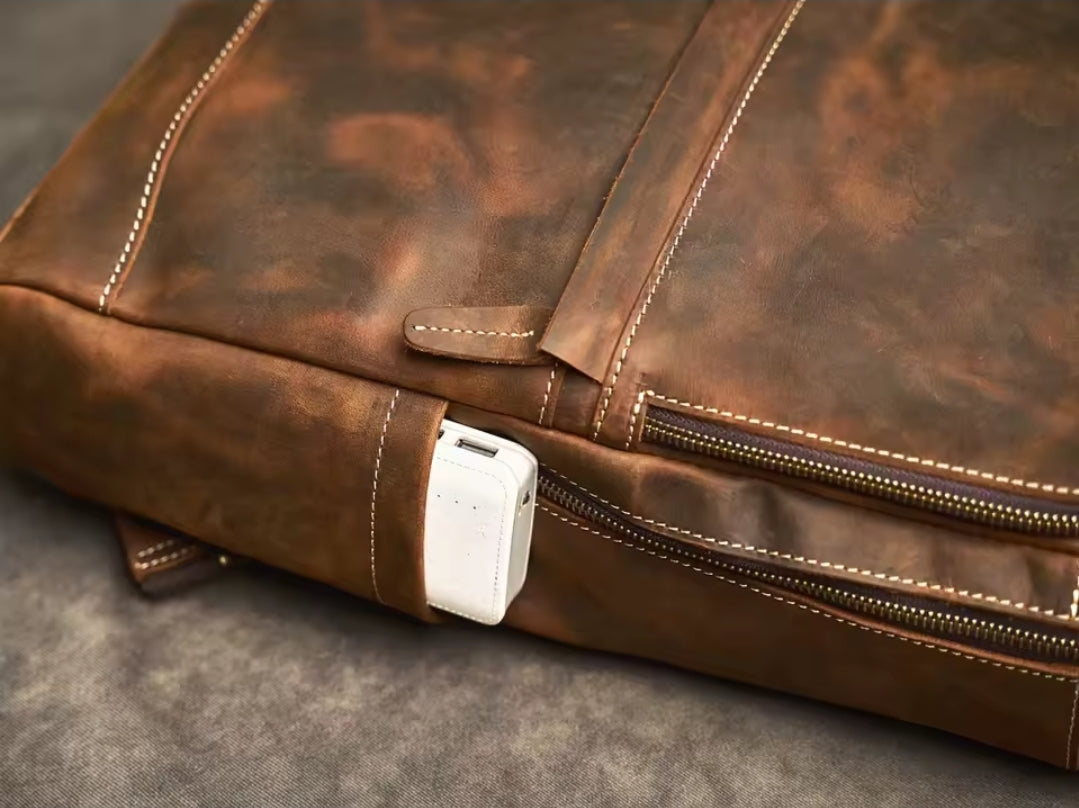 Mochila de Couro para Notebook – Modelo Vintage