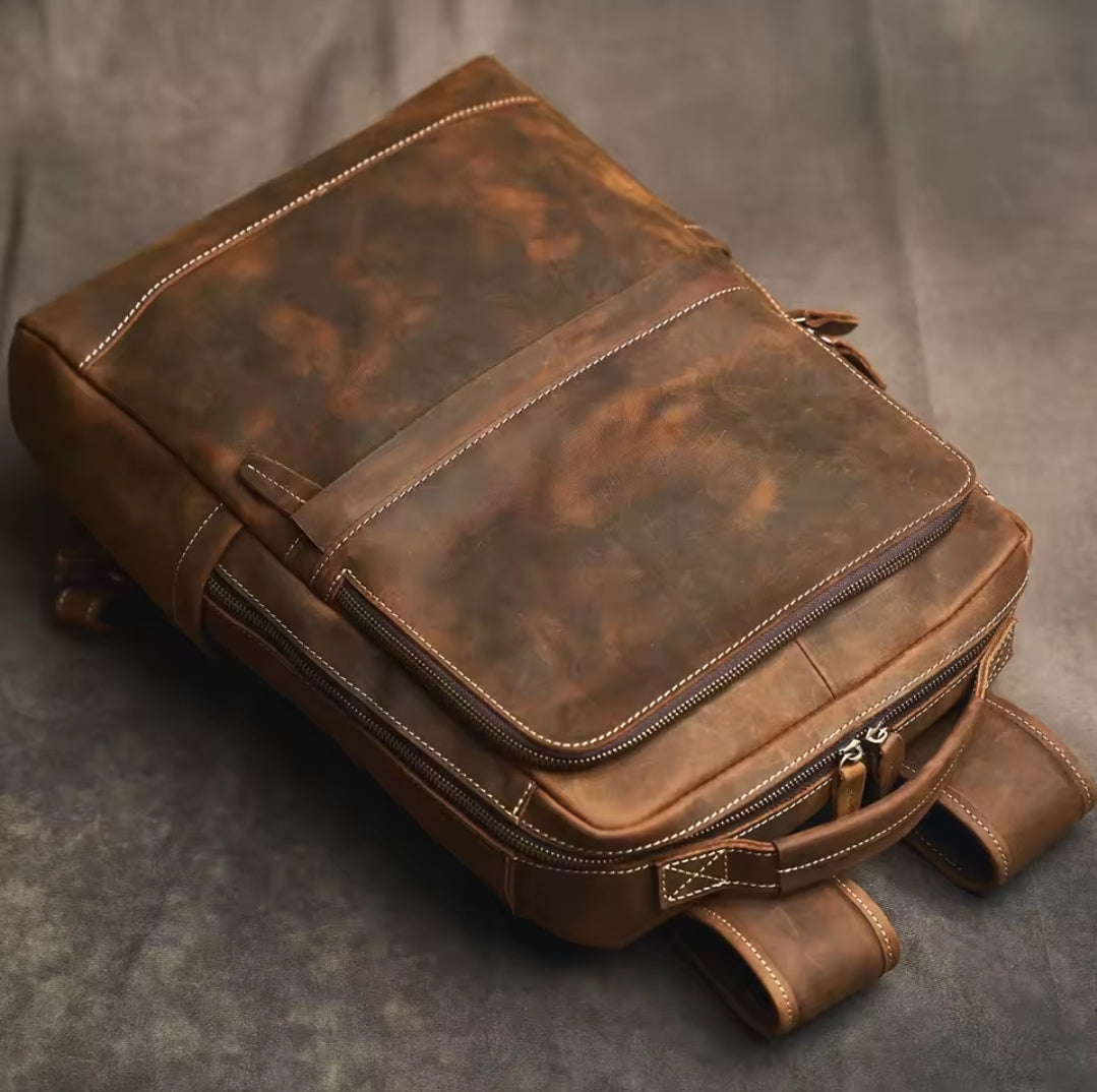 Mochila de Couro para Notebook – Modelo Vintage